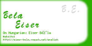 bela eiser business card